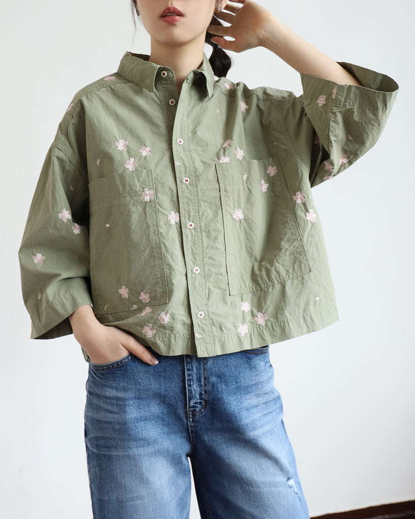Japan Brand -Embroidery Sakura Shirt