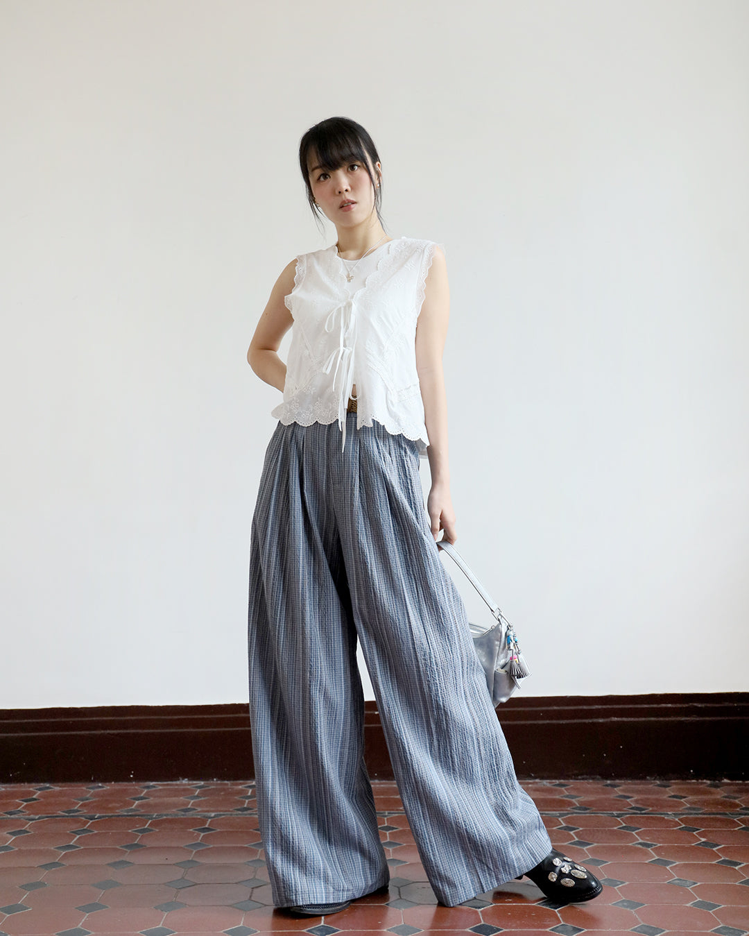 Lace Trimmed Embroidery Vest
