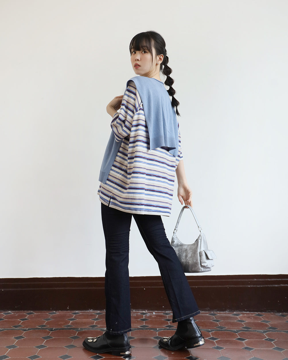 Japan Brand-Relaxed Striped Top