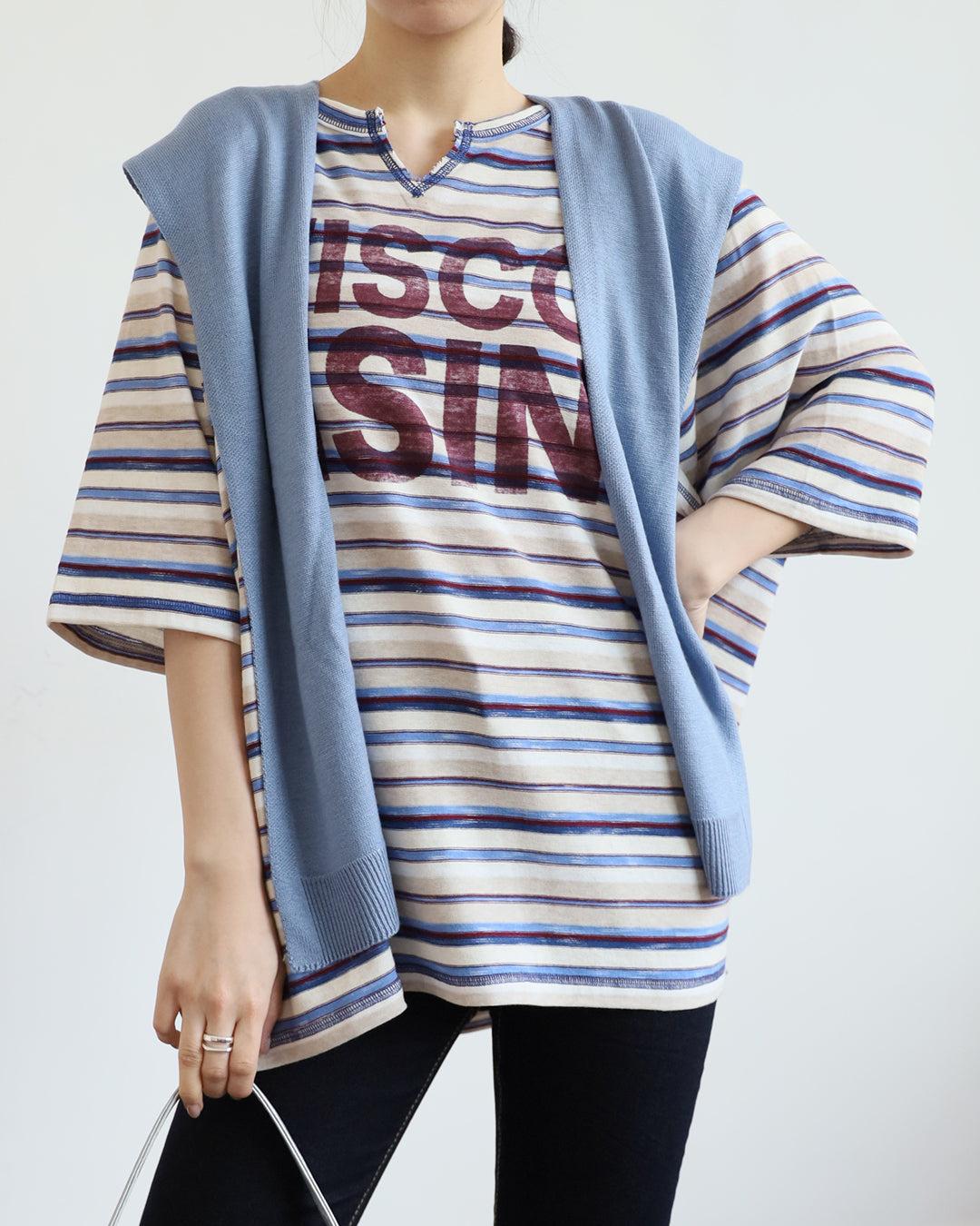 Japan Brand-Relaxed Striped Top