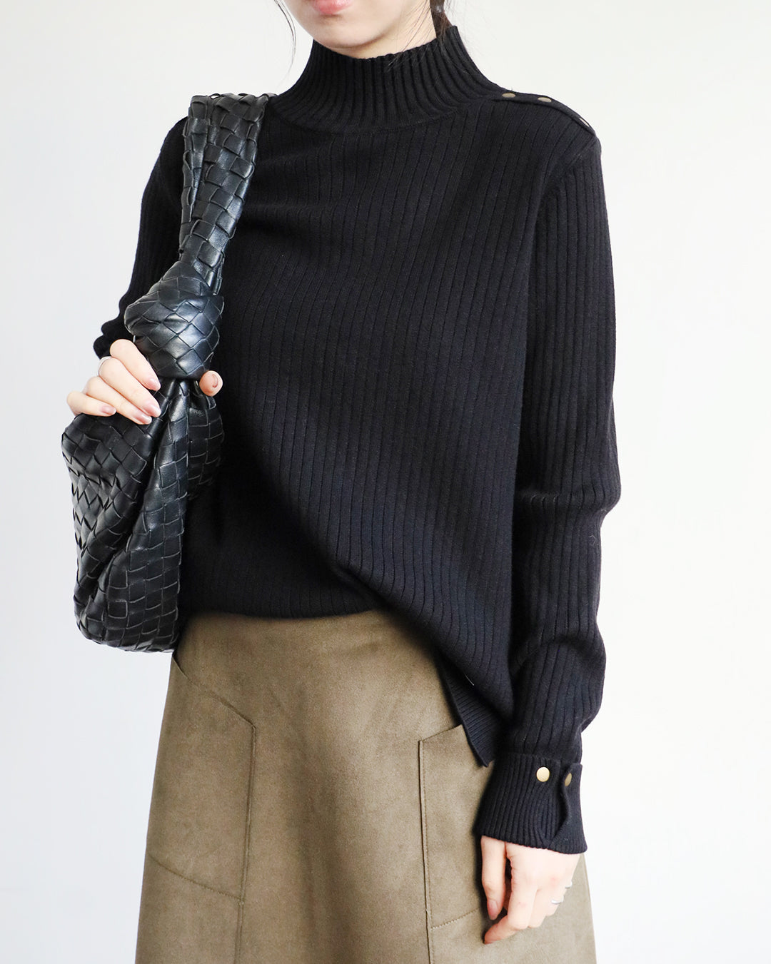 Studded Details Ribbed Top (4 colors)