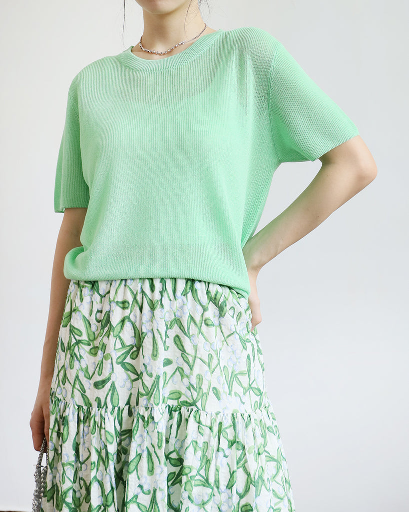 Crew Neck Summer Knit Top (3 colors)