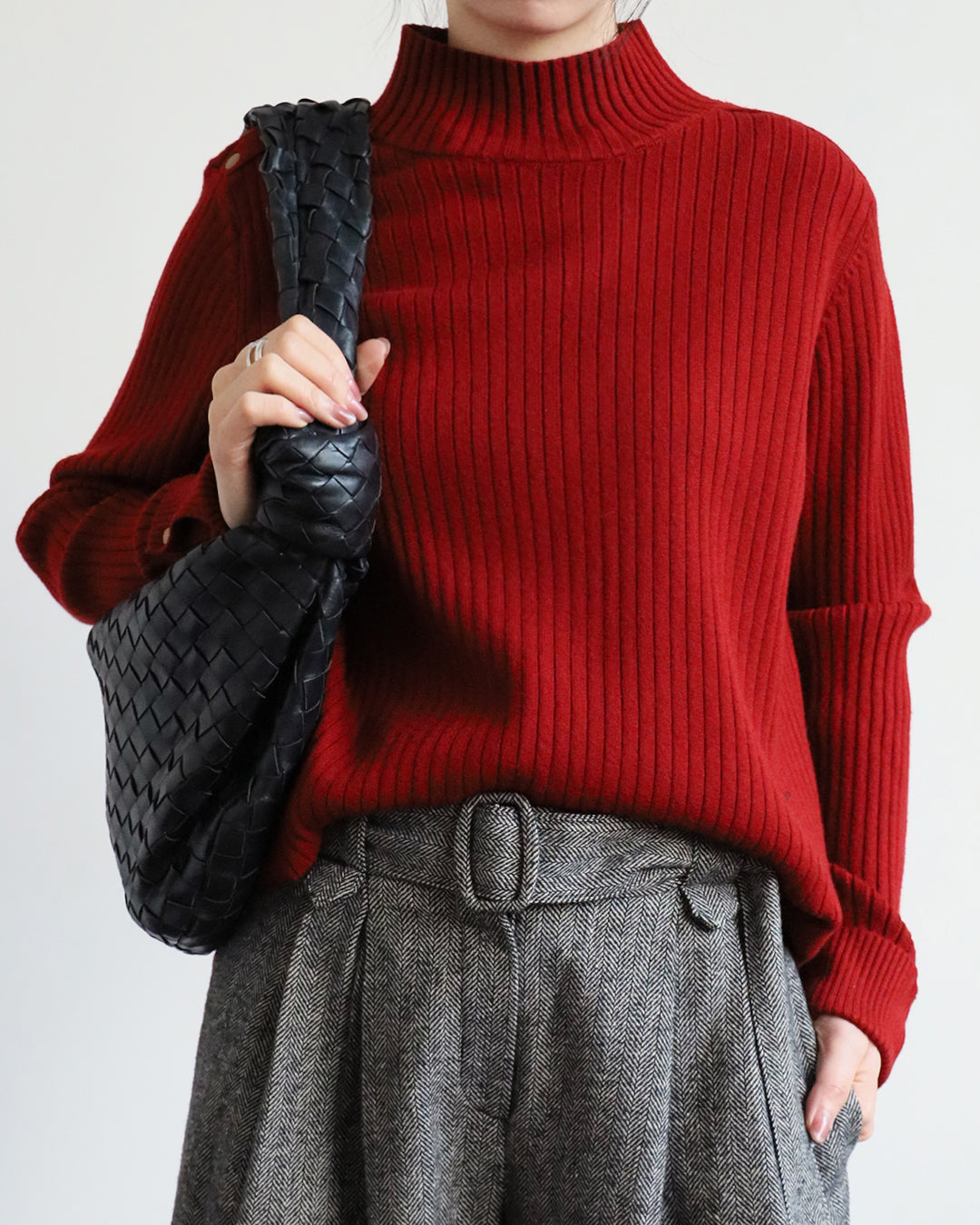 Studded Details Ribbed Top (4 colors)