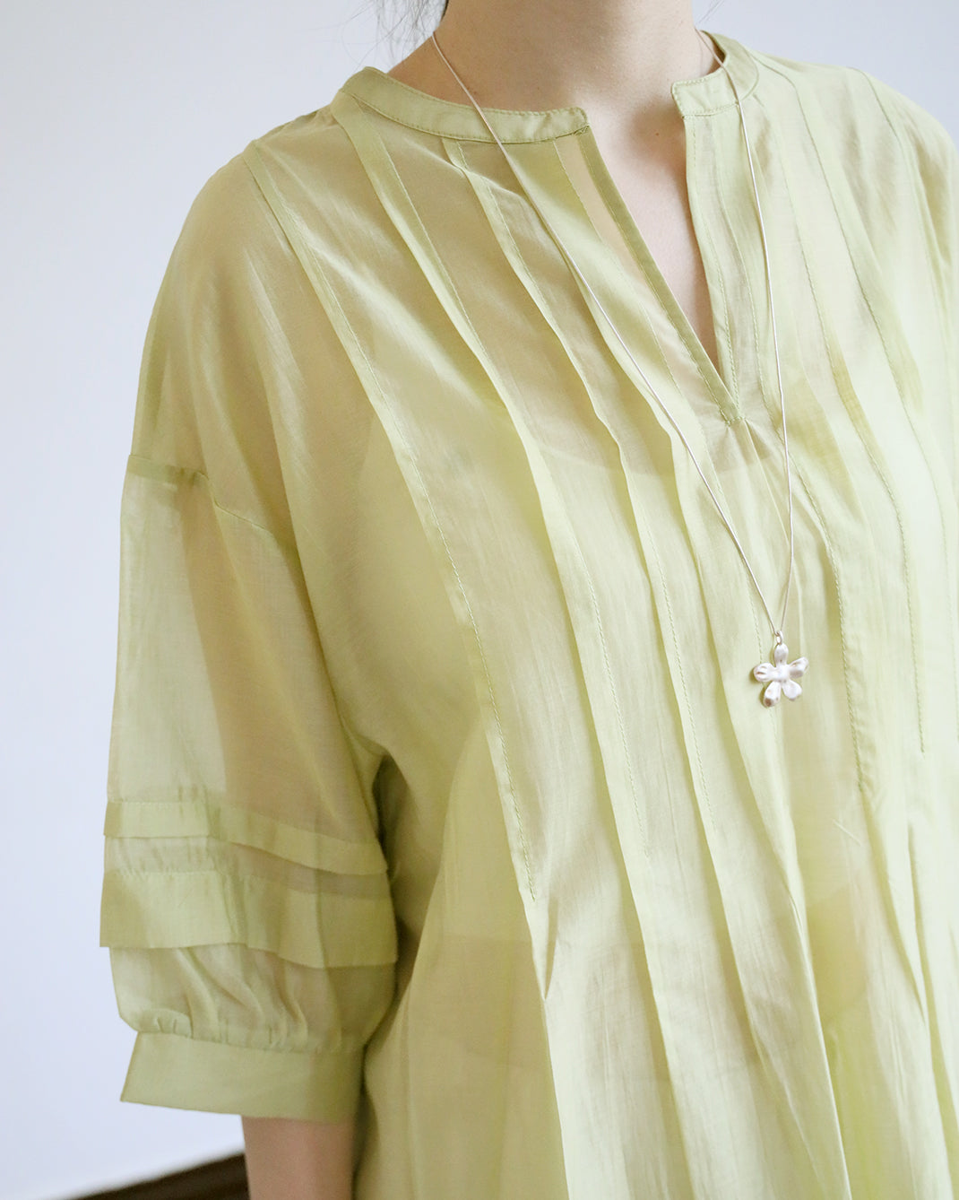 JAPAN BRAND - Pintuck Details Silky Blouse
