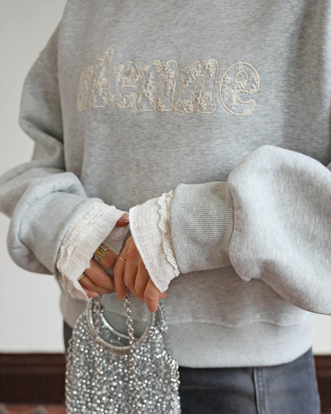 Lace Trimmed Sweatshirt