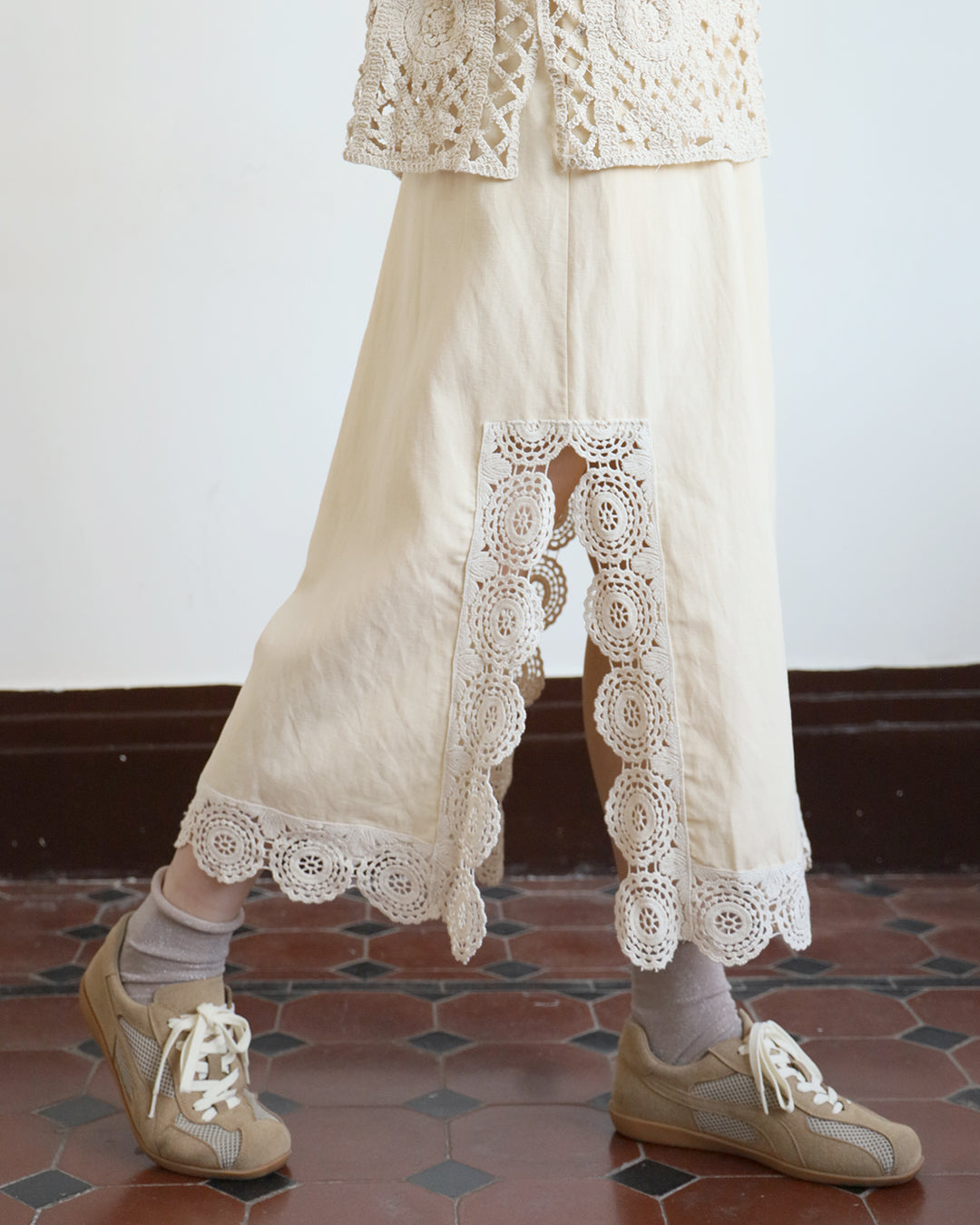Crochet Trimmed Strappy Dress
