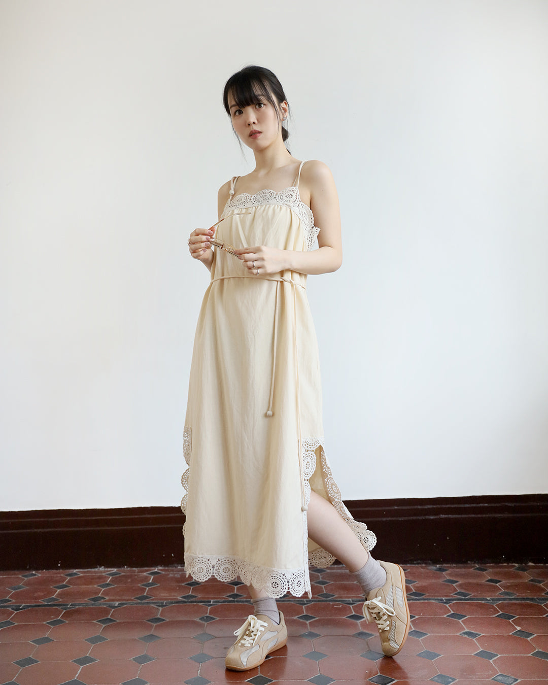 Crochet Trimmed Strappy Dress