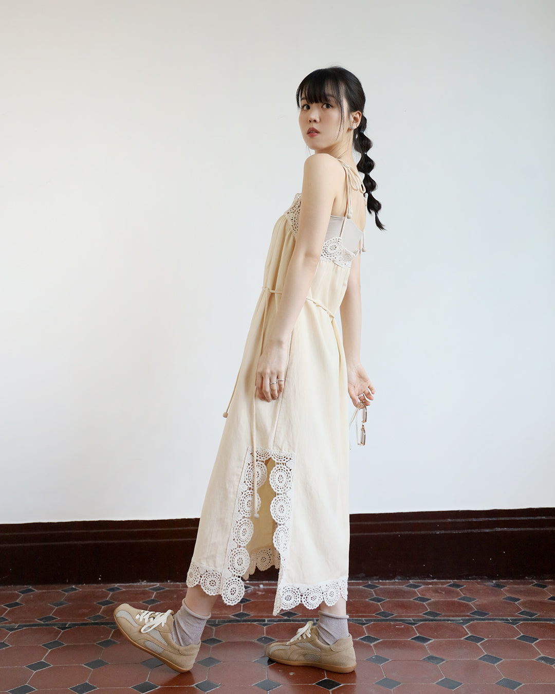 Crochet Trimmed Strappy Dress
