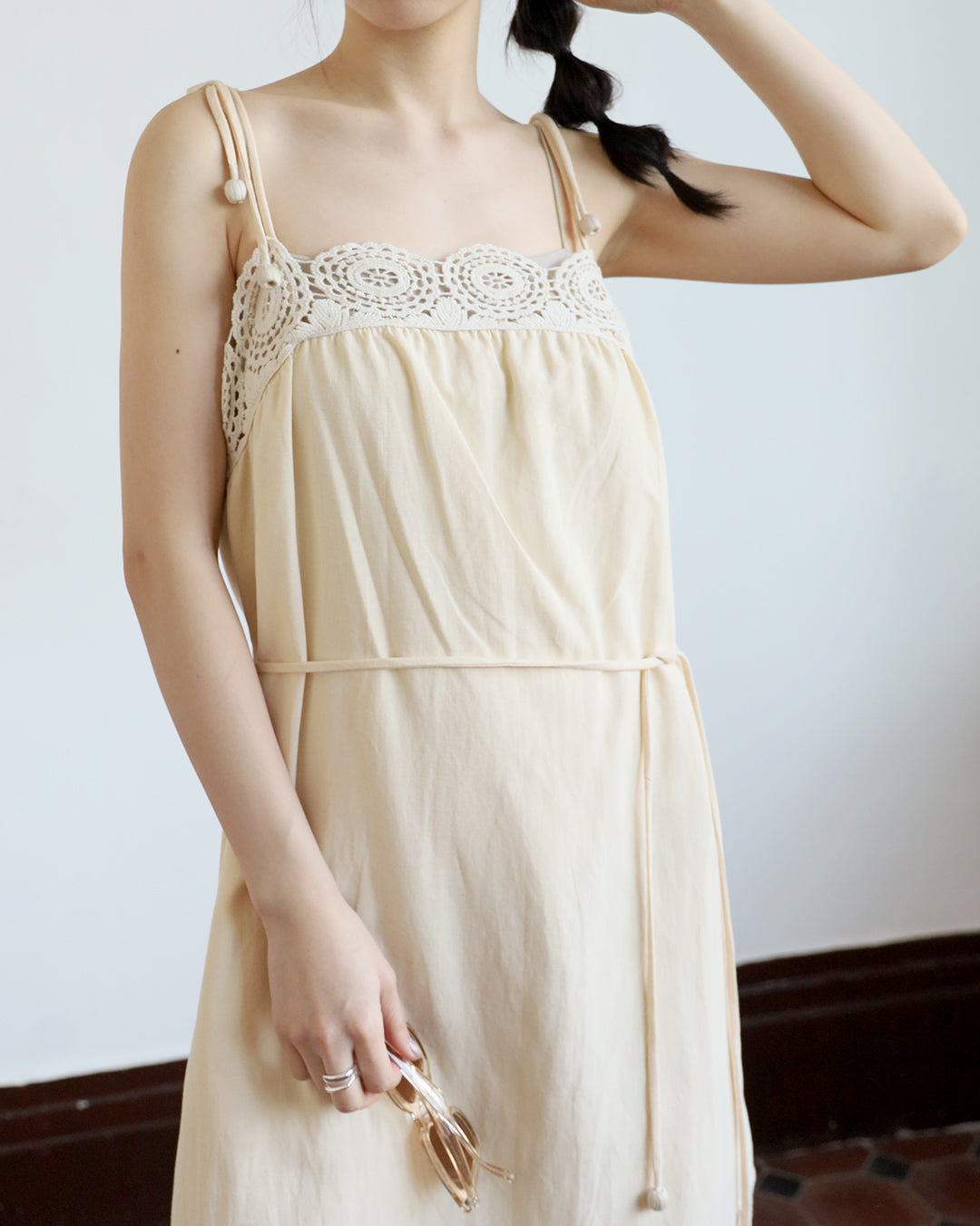 Crochet Trimmed Strappy Dress