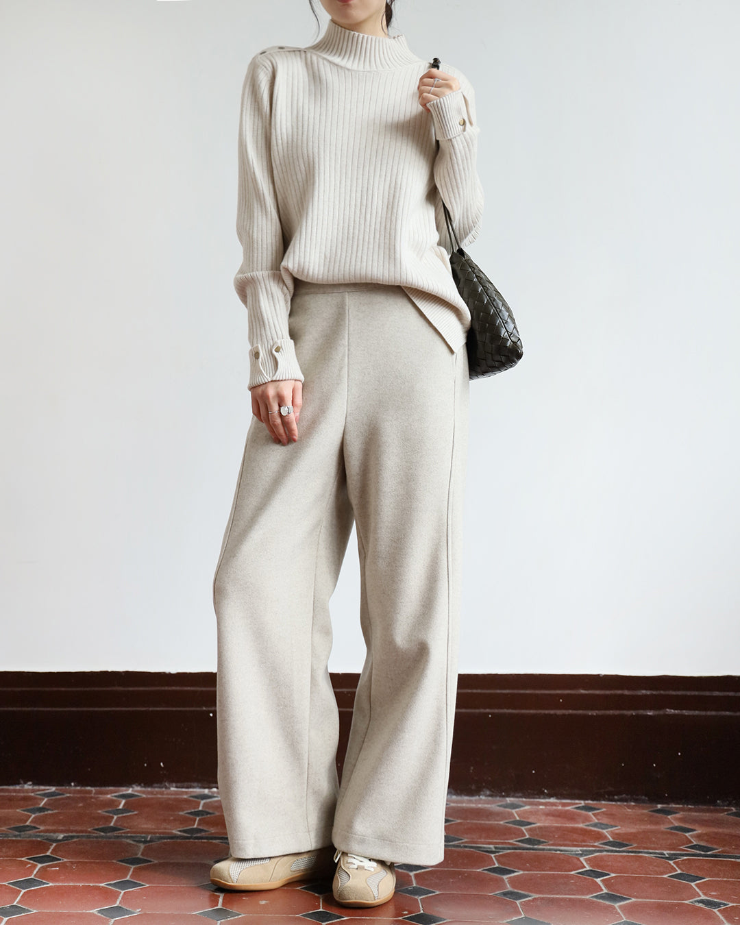 Studded Details Ribbed Top (4 colors)