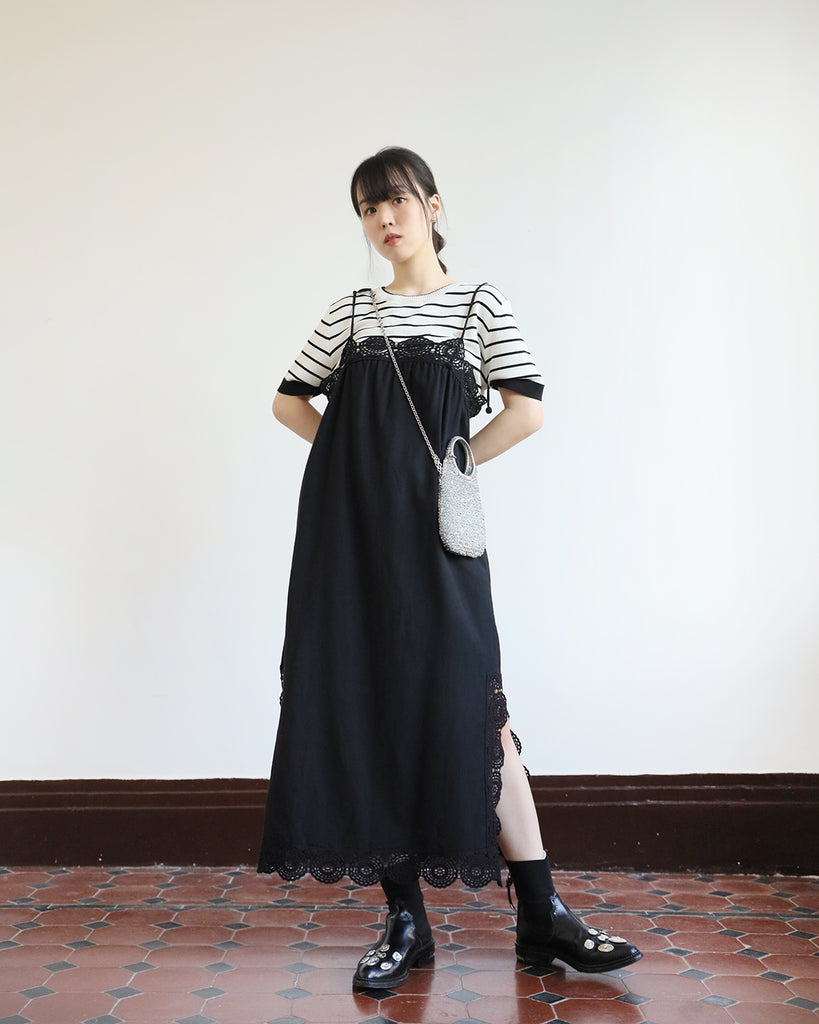 Crochet Trimmed Strappy Dress