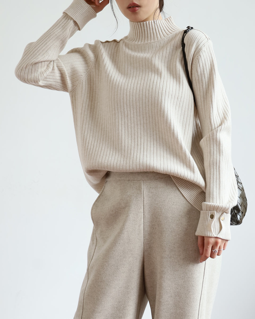 Studded Details Ribbed Top (4 colors)