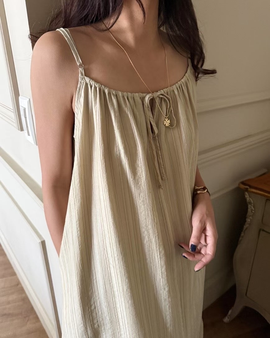 Texture Fabric Peplum Hem Cami Dress