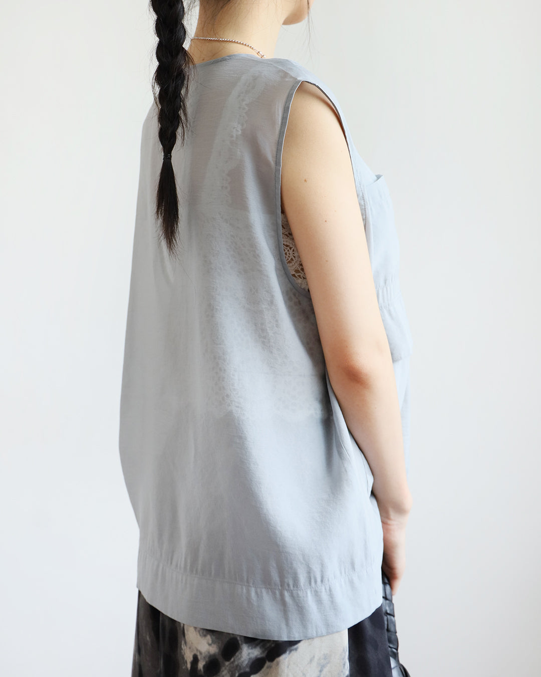 Sheer Mesh Multi-Pocket Vest Jacket