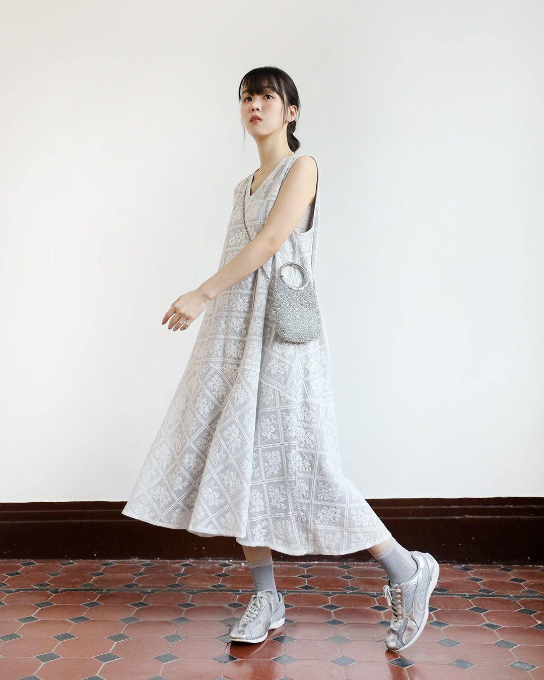 Japan Brand - Embroidery Peplum Hem Dress