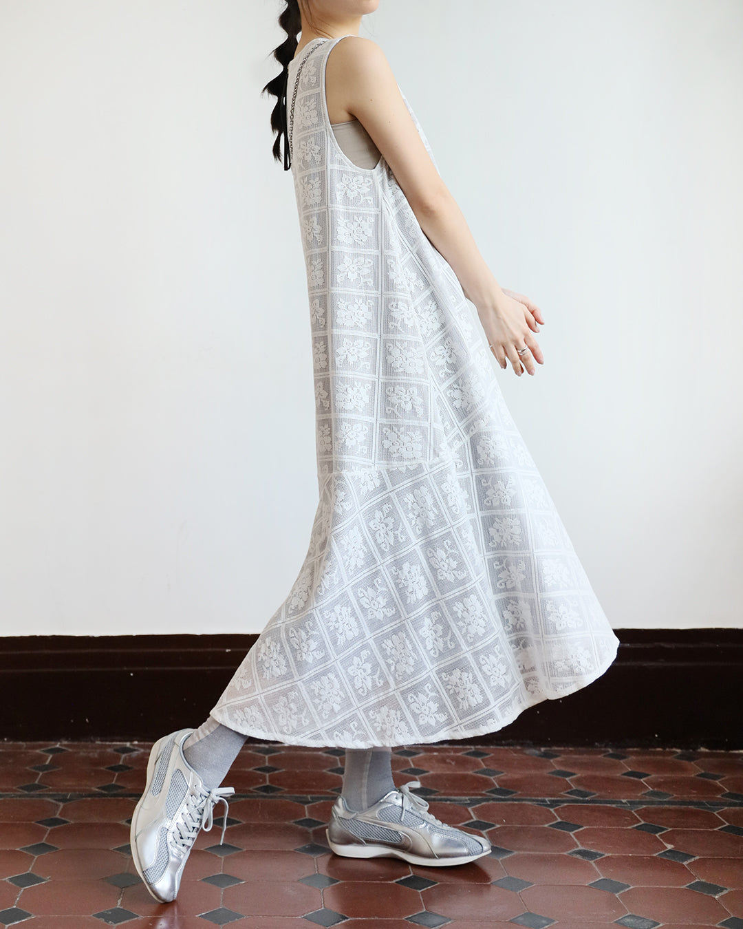 Japan Brand - Embroidery Peplum Hem Dress