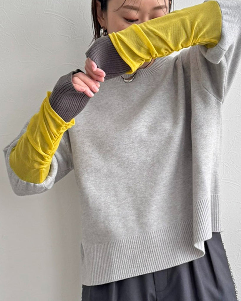 Japan Brand - Contrast Cuff Knit Top (2 Colors)