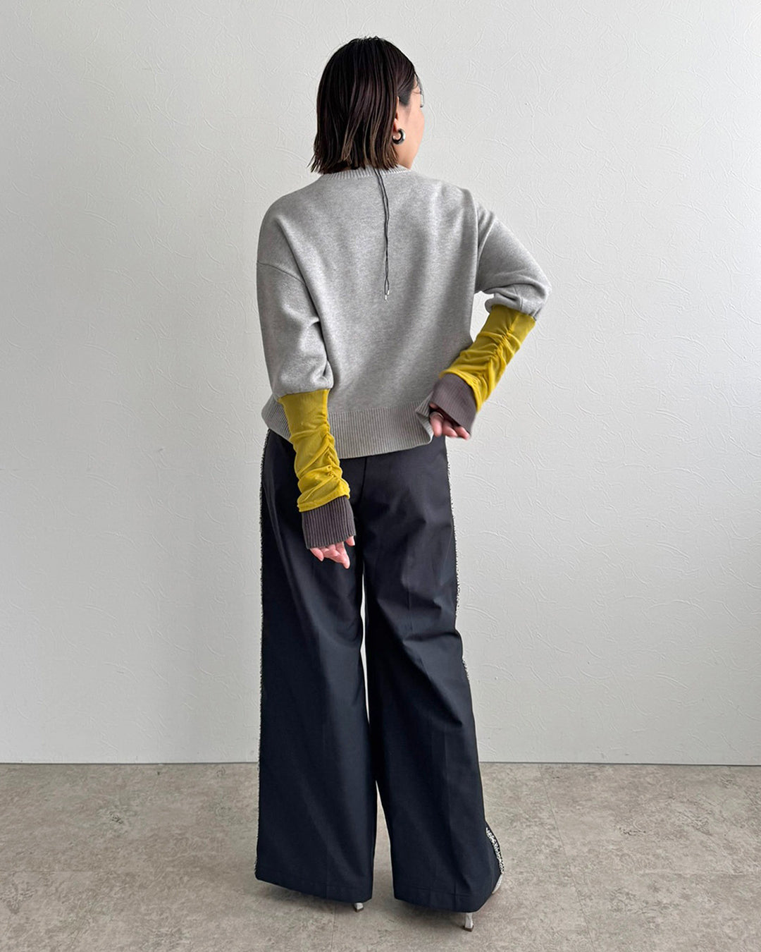 Japan Brand - Contrast Cuff Knit Top (2 Colors)