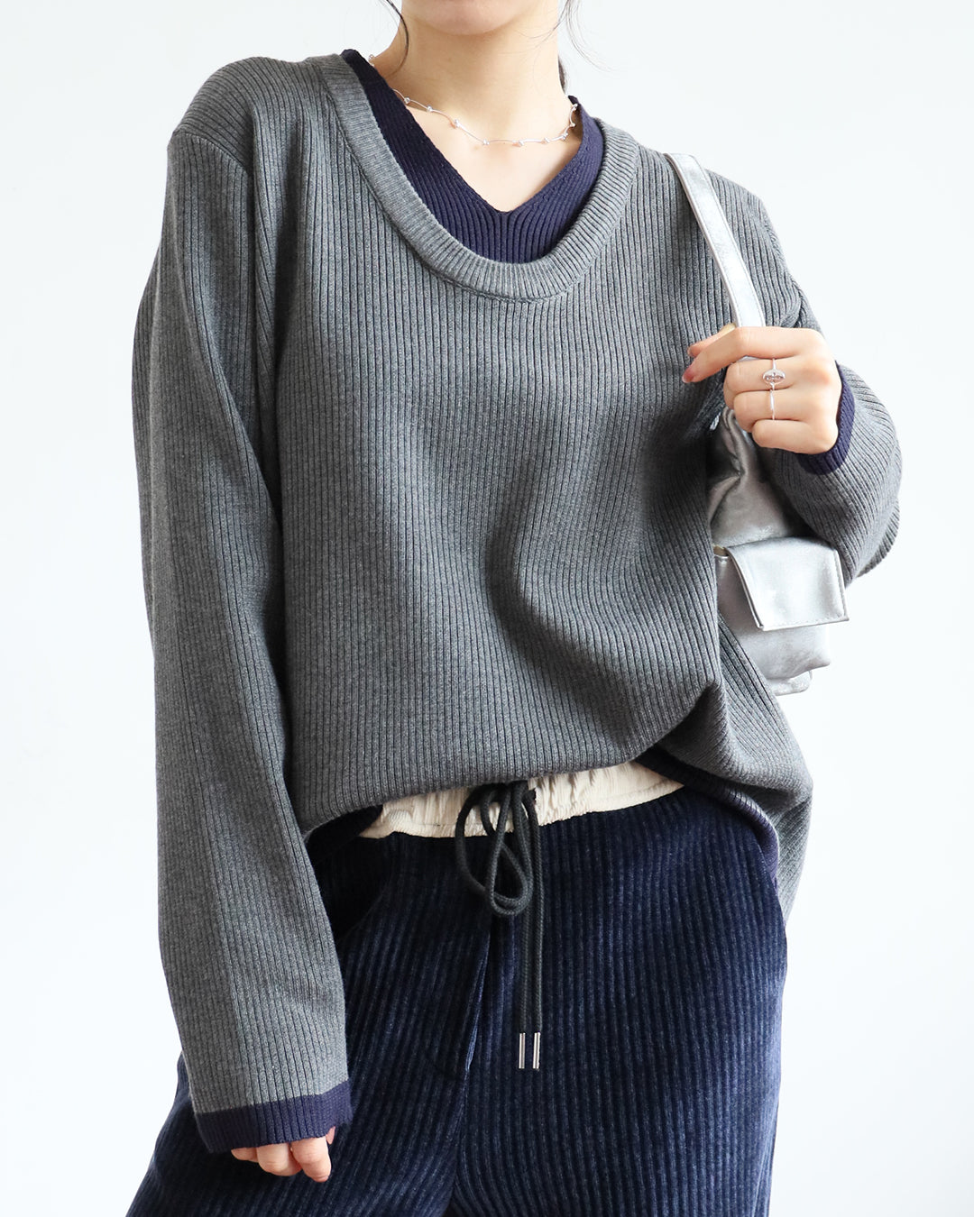 Contrast Trim Ribbed Top (4 colors)