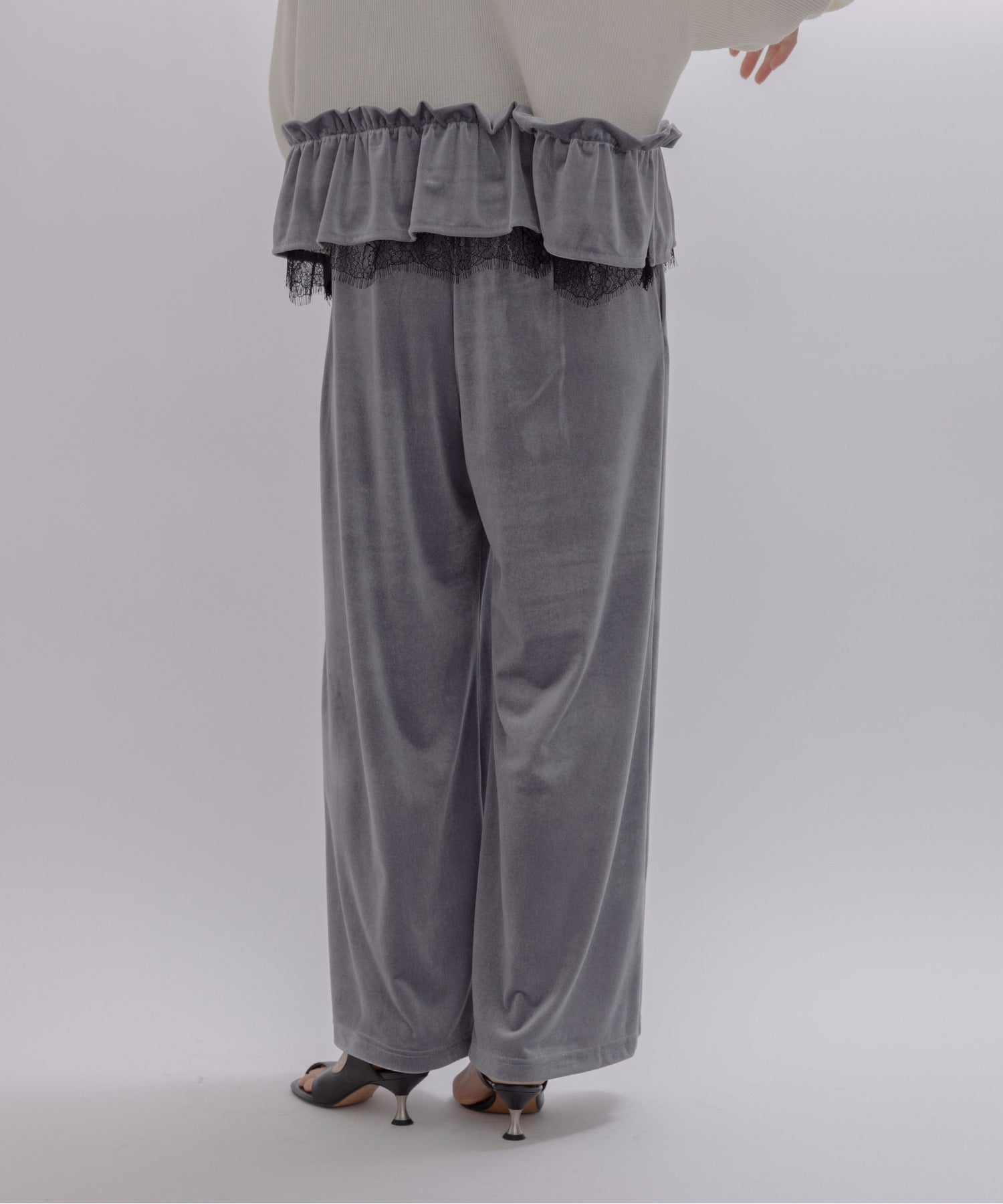 Japan Brand - Velvet Pants w/ Lace Trim (2 Colors)