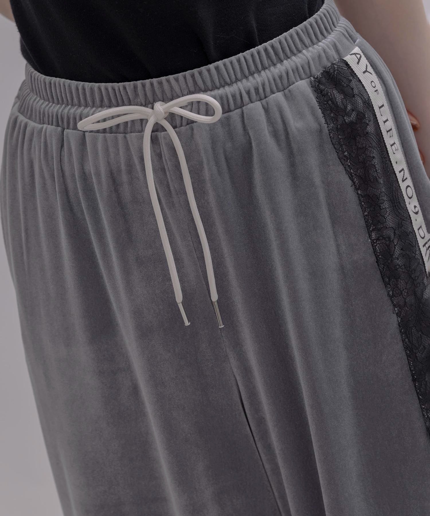 Japan Brand - Velvet Pants w/ Lace Trim (2 Colors)