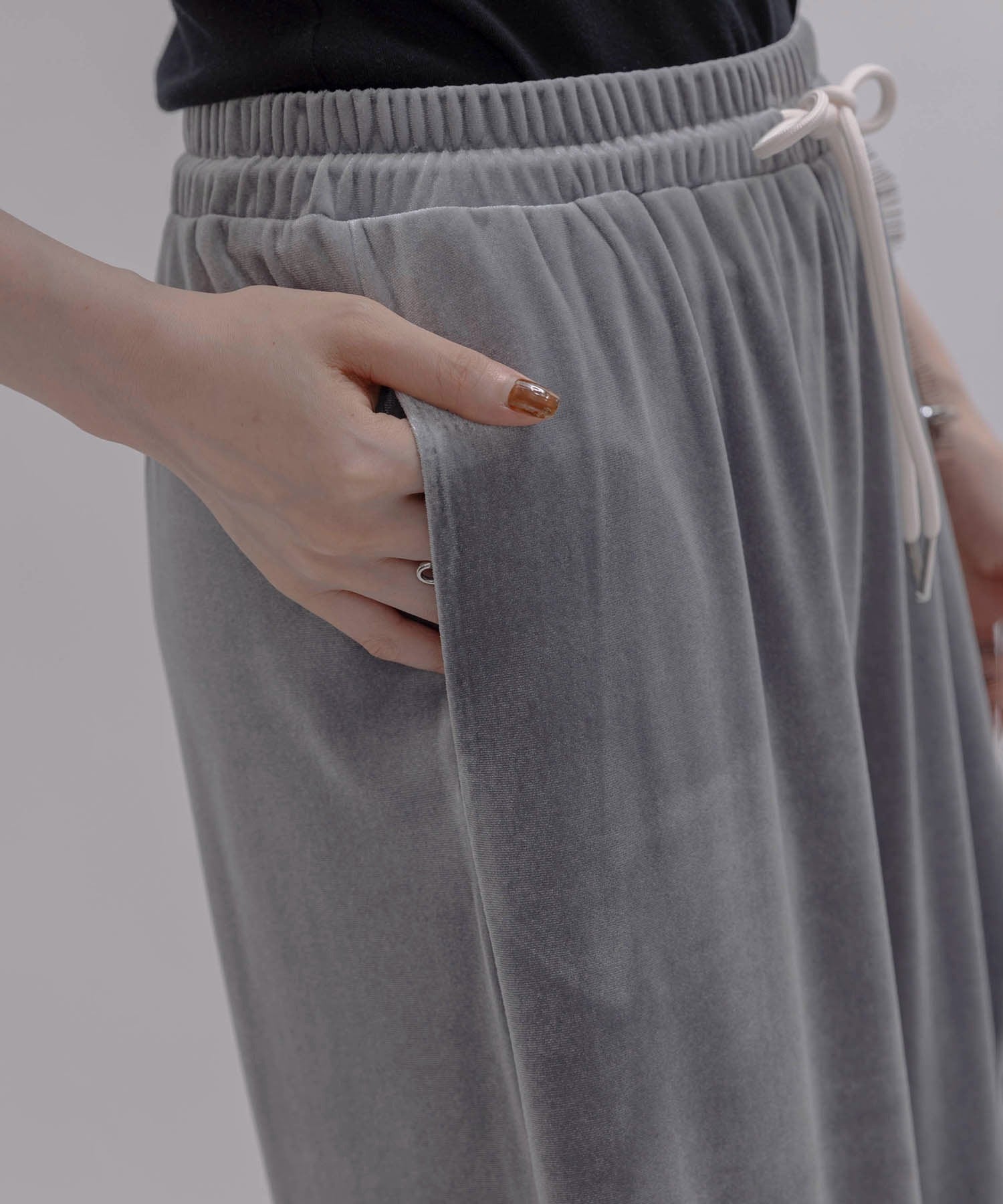 Japan Brand - Velvet Pants w/ Lace Trim (2 Colors)