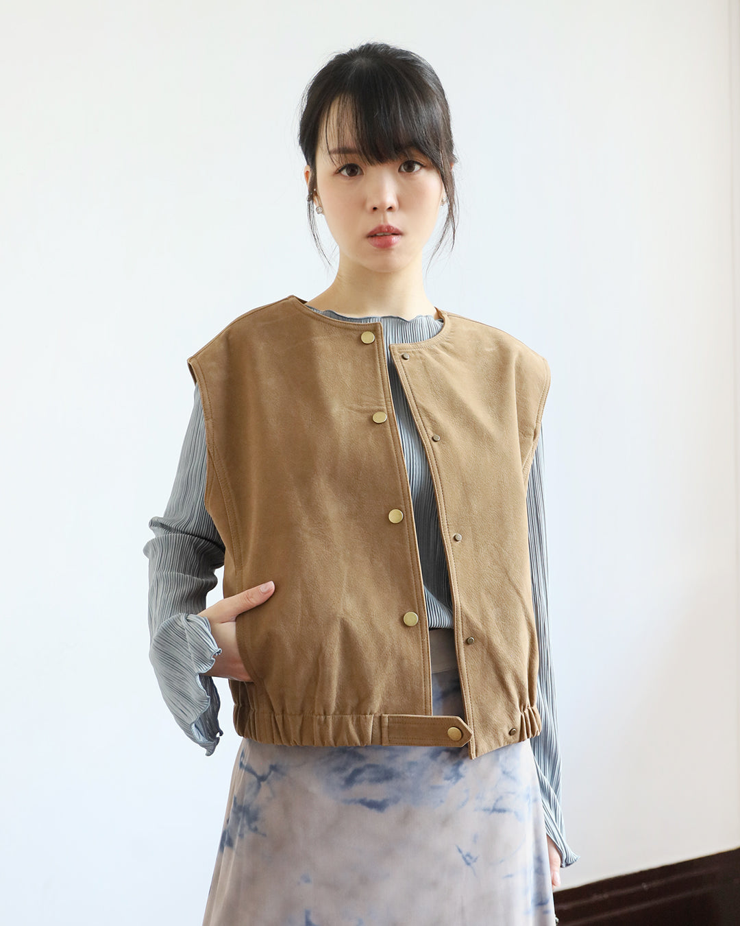 Faux Suede Vest (2 color)