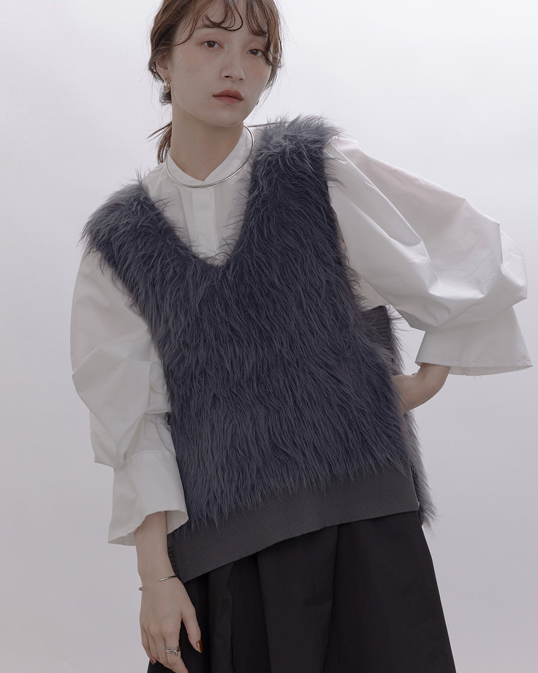 Japan Brand - Side Split Furry Vest (3 Colors)
