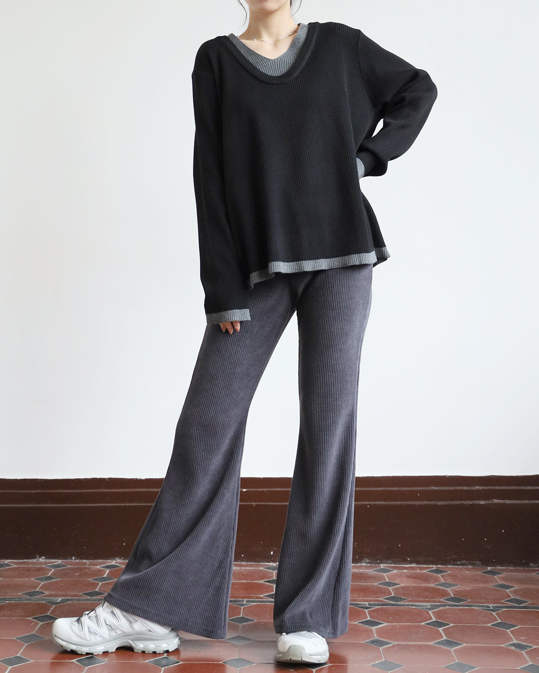 Contrast Trim Ribbed Top (4 colors)