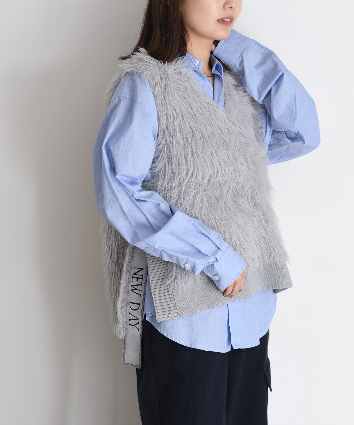 Japan Brand - Side Split Furry Vest (3 Colors)