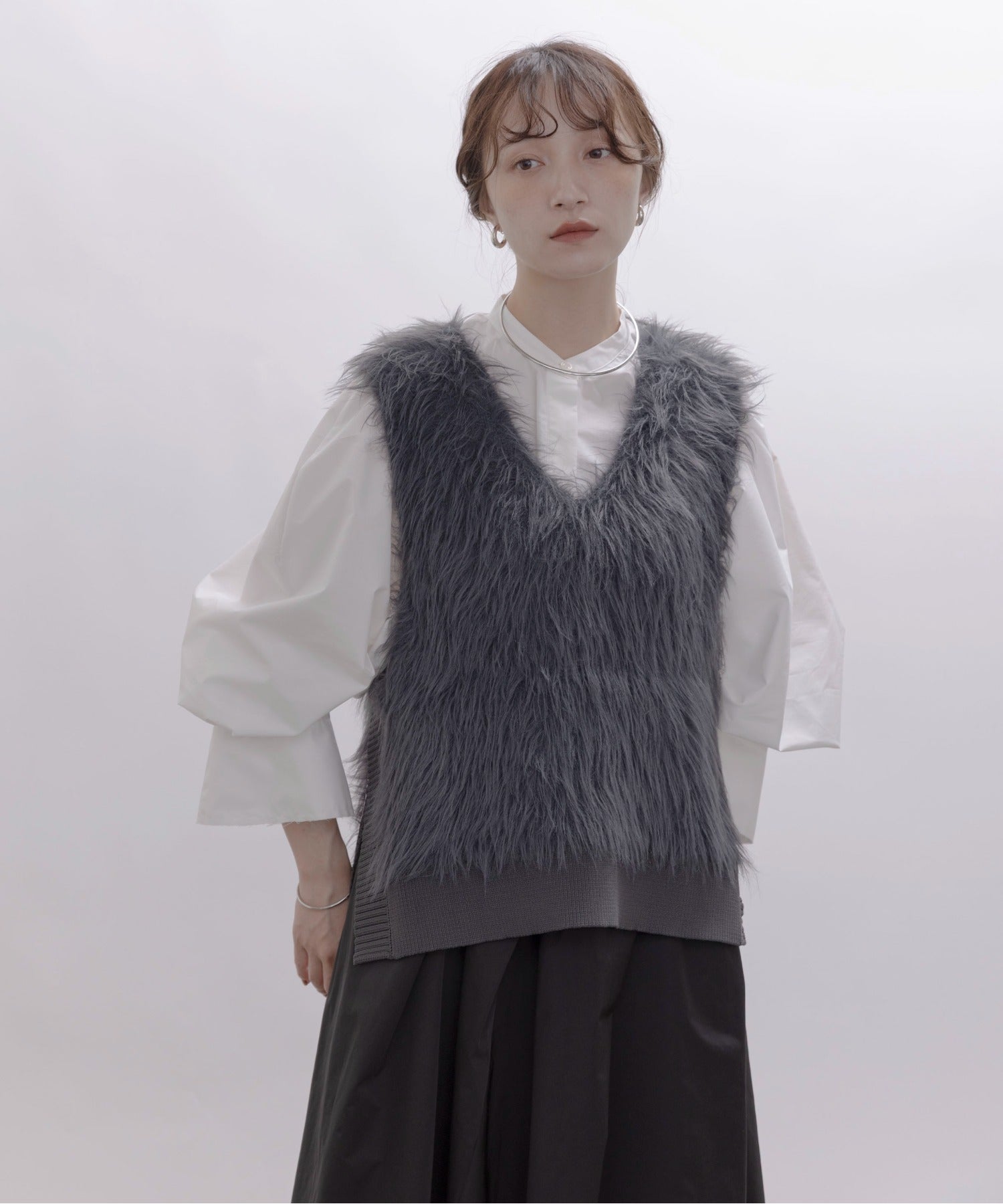 Japan Brand - Side Split Furry Vest (3 Colors)