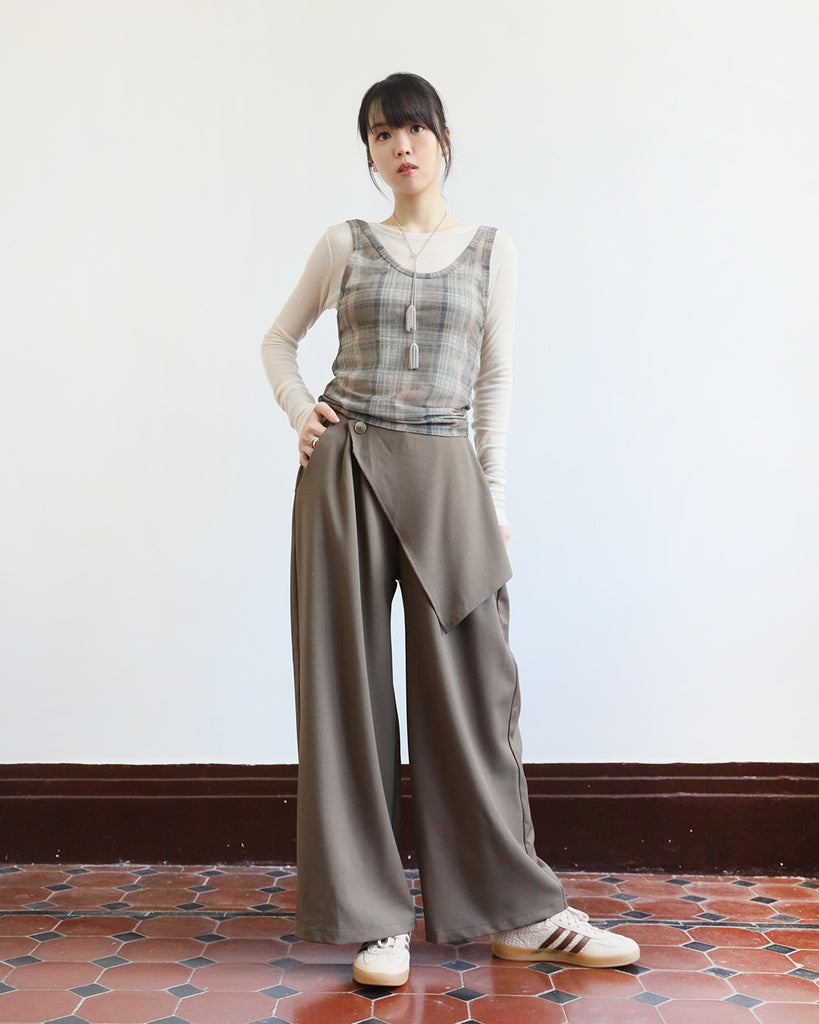 Basic Top + Checker Mesh Vest (Set) (3 color)