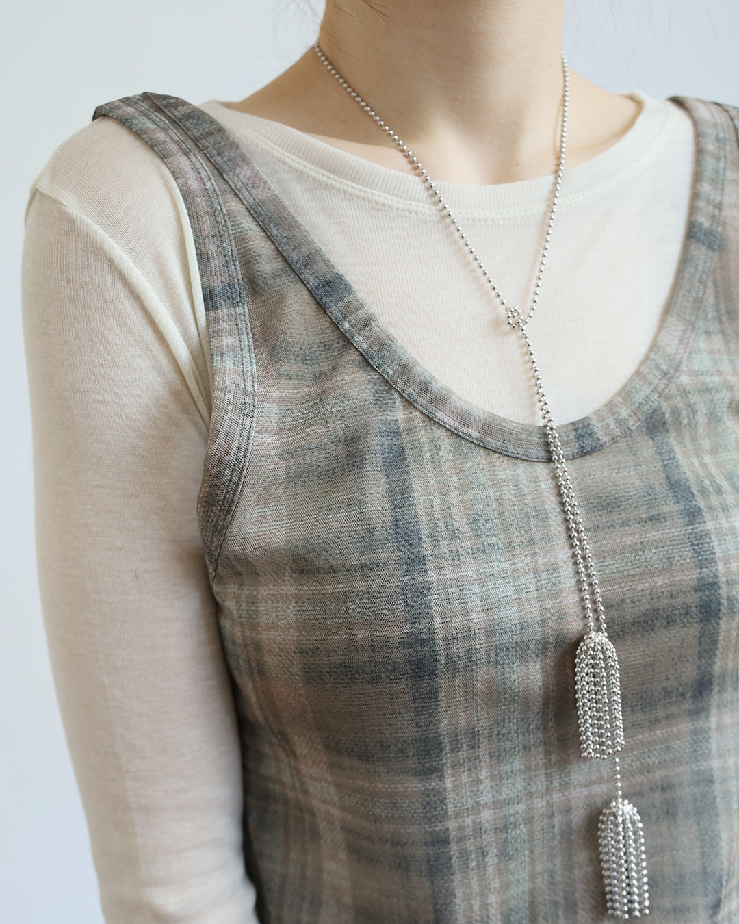 Basic Top + Checker Mesh Vest (Set) (3 color)