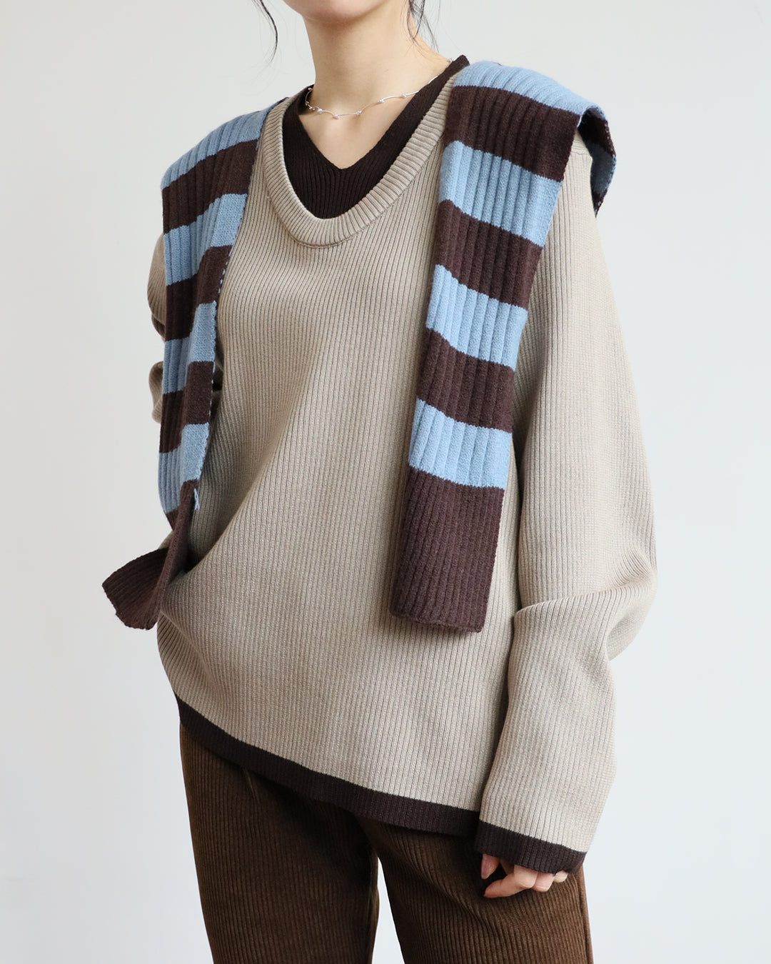 Contrast Trim Ribbed Top (4 colors)