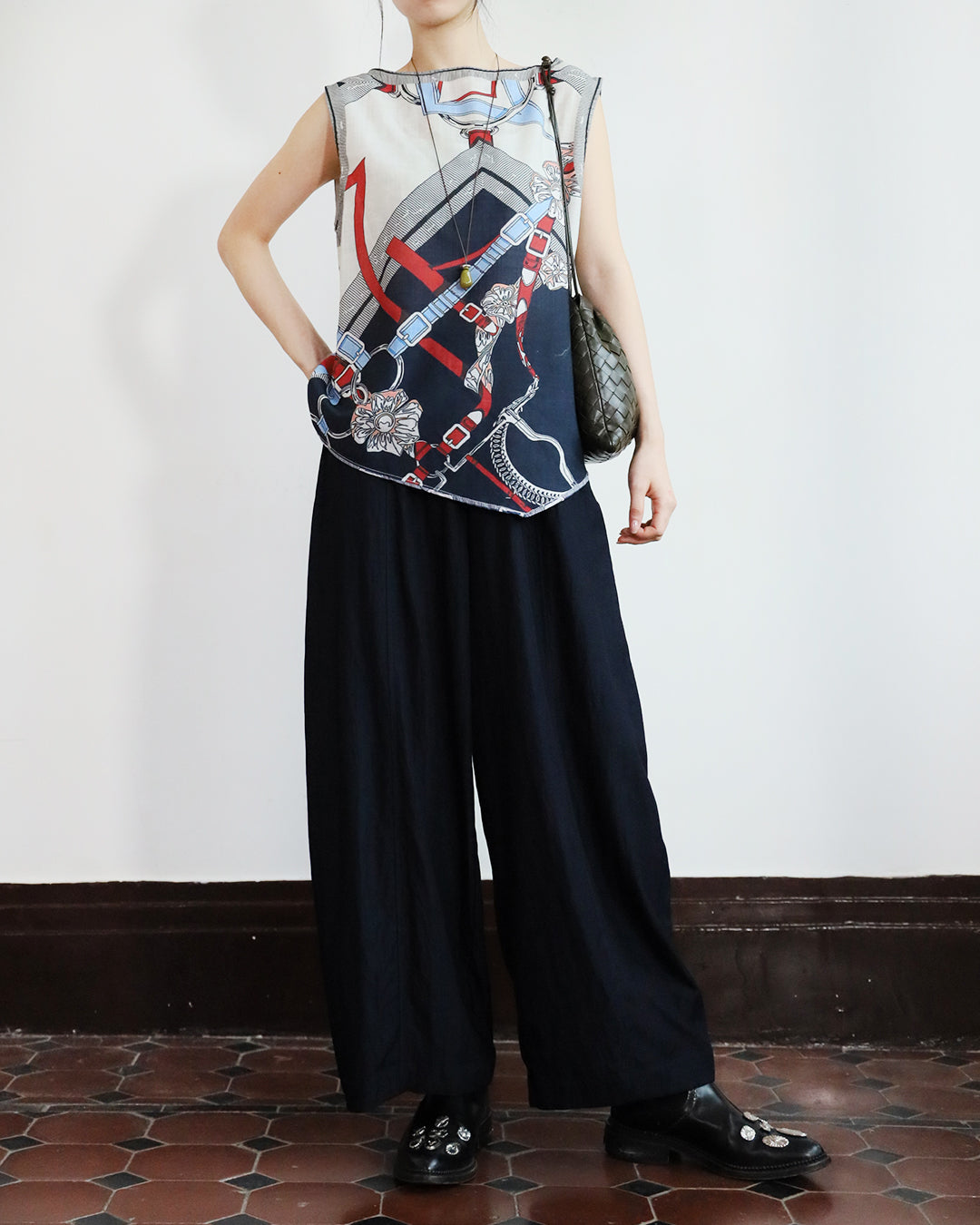 Scarf Print Vest  (2 Colors)