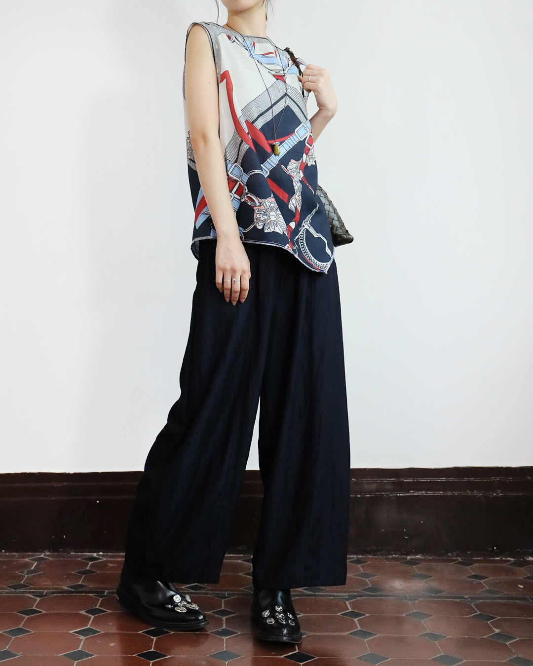 Scarf Print Vest  (2 Colors)