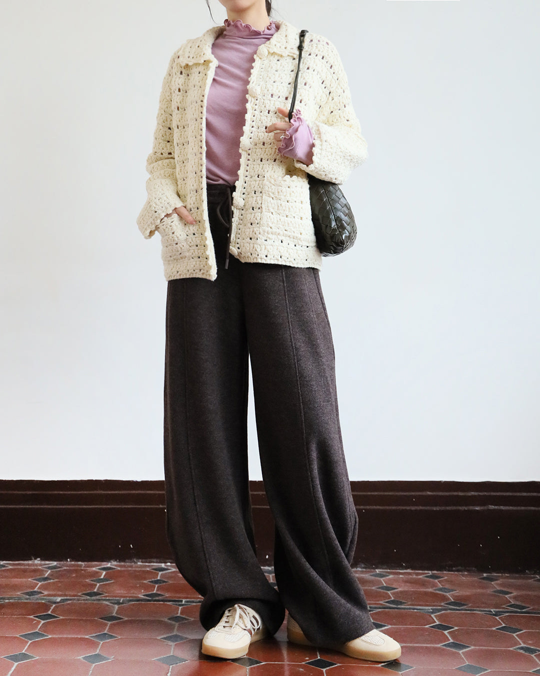 Wool-Blended Barrel Leg Pants (3 colors | Size S-XL)