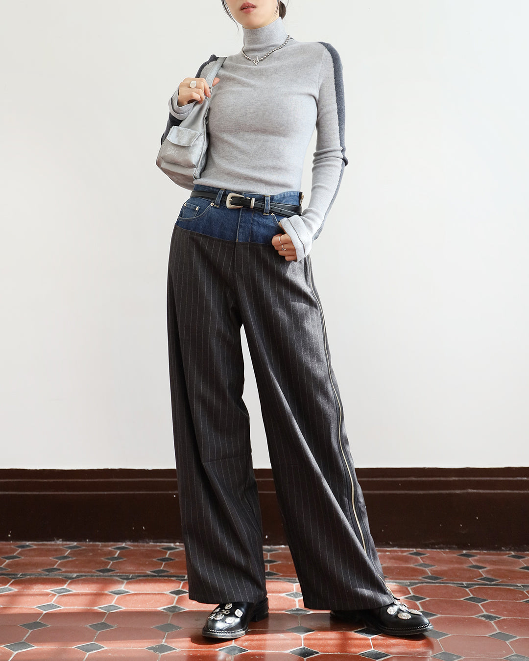 Japan Brand - Denim X Pinstriped Pants