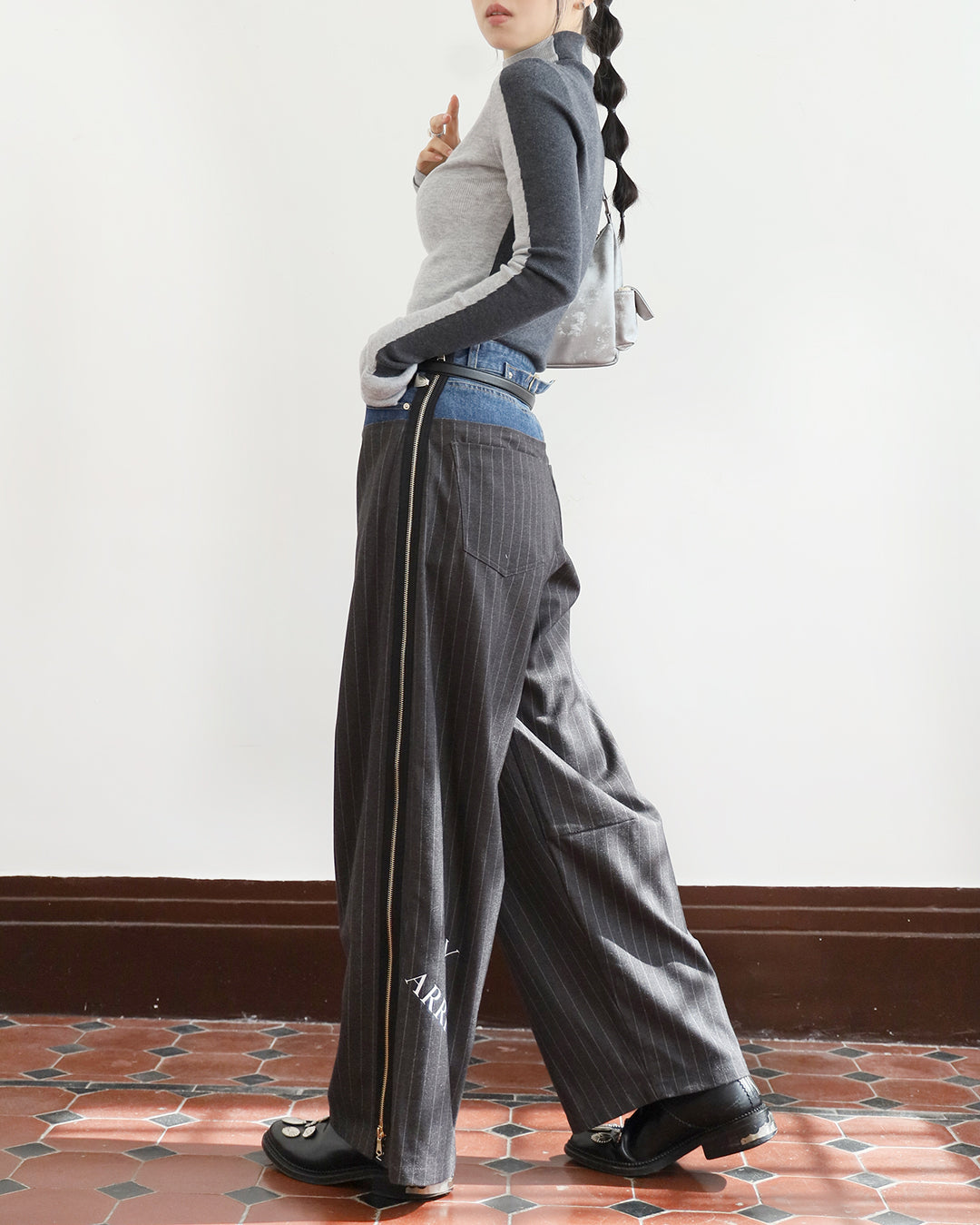 Japan Brand - Denim X Pinstriped Pants