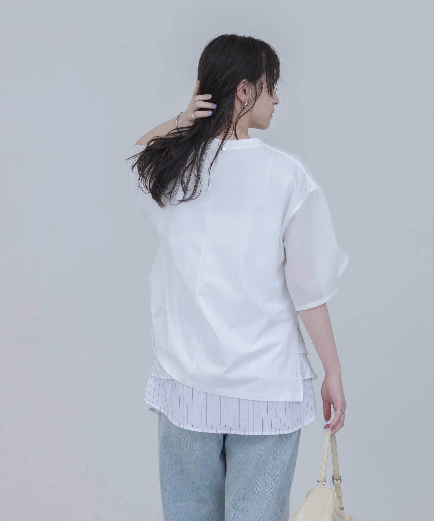Japan Brand - Photo Colleage Print Mesh Sleeve T-Shirt (2 colors)