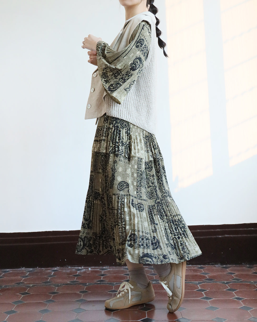 Japan Brand - Paisley Pleated Dress