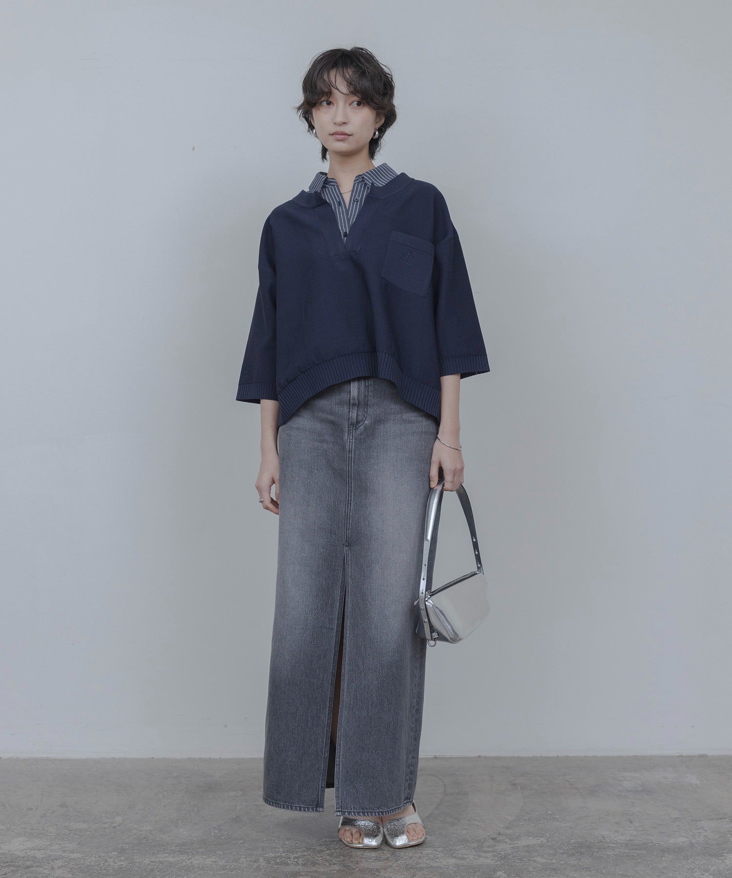 Japan Brand - Shirt Layered Knit Top