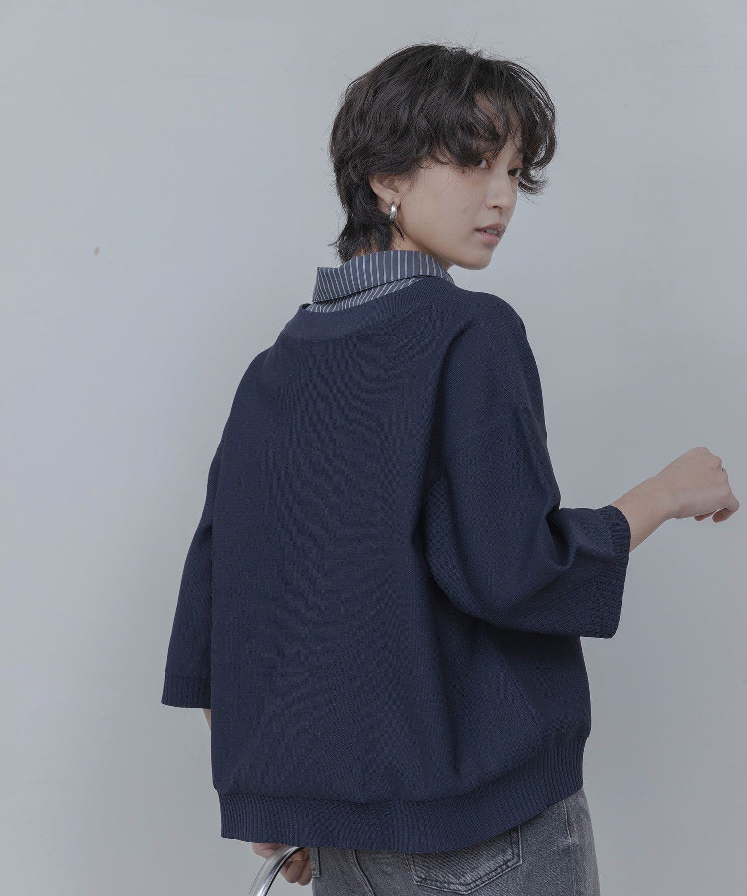 Japan Brand - Shirt Layered Knit Top