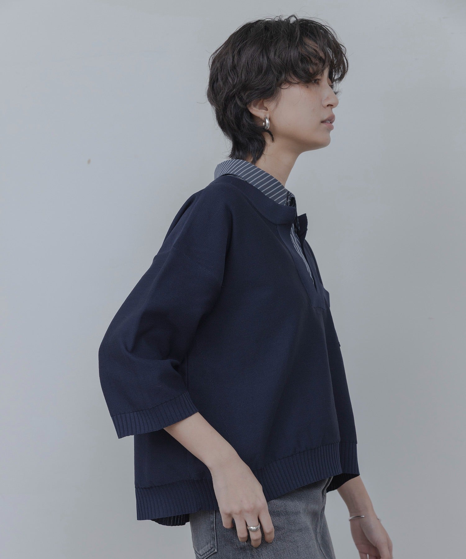 Japan Brand - Shirt Layered Knit Top