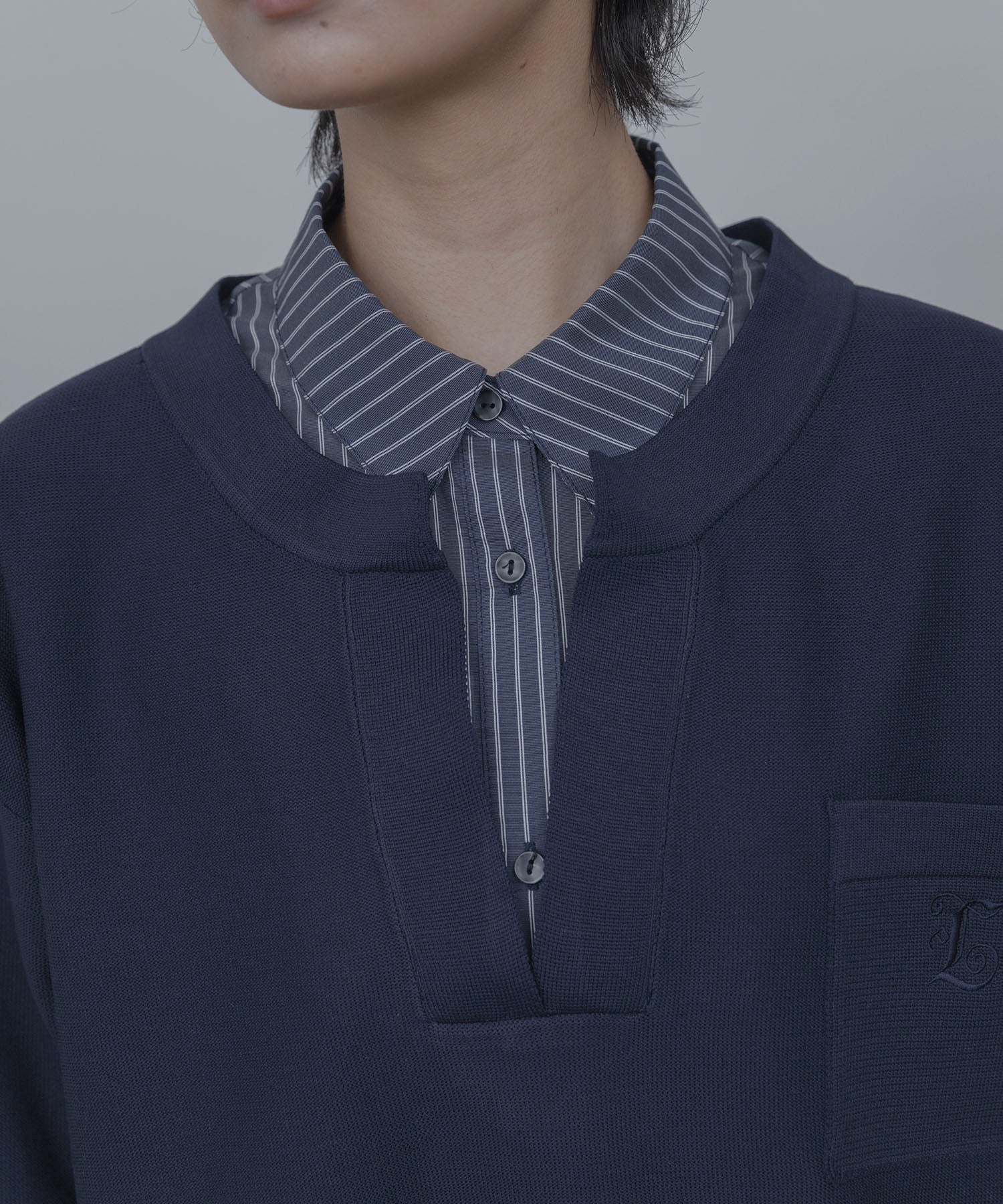 Japan Brand - Shirt Layered Knit Top