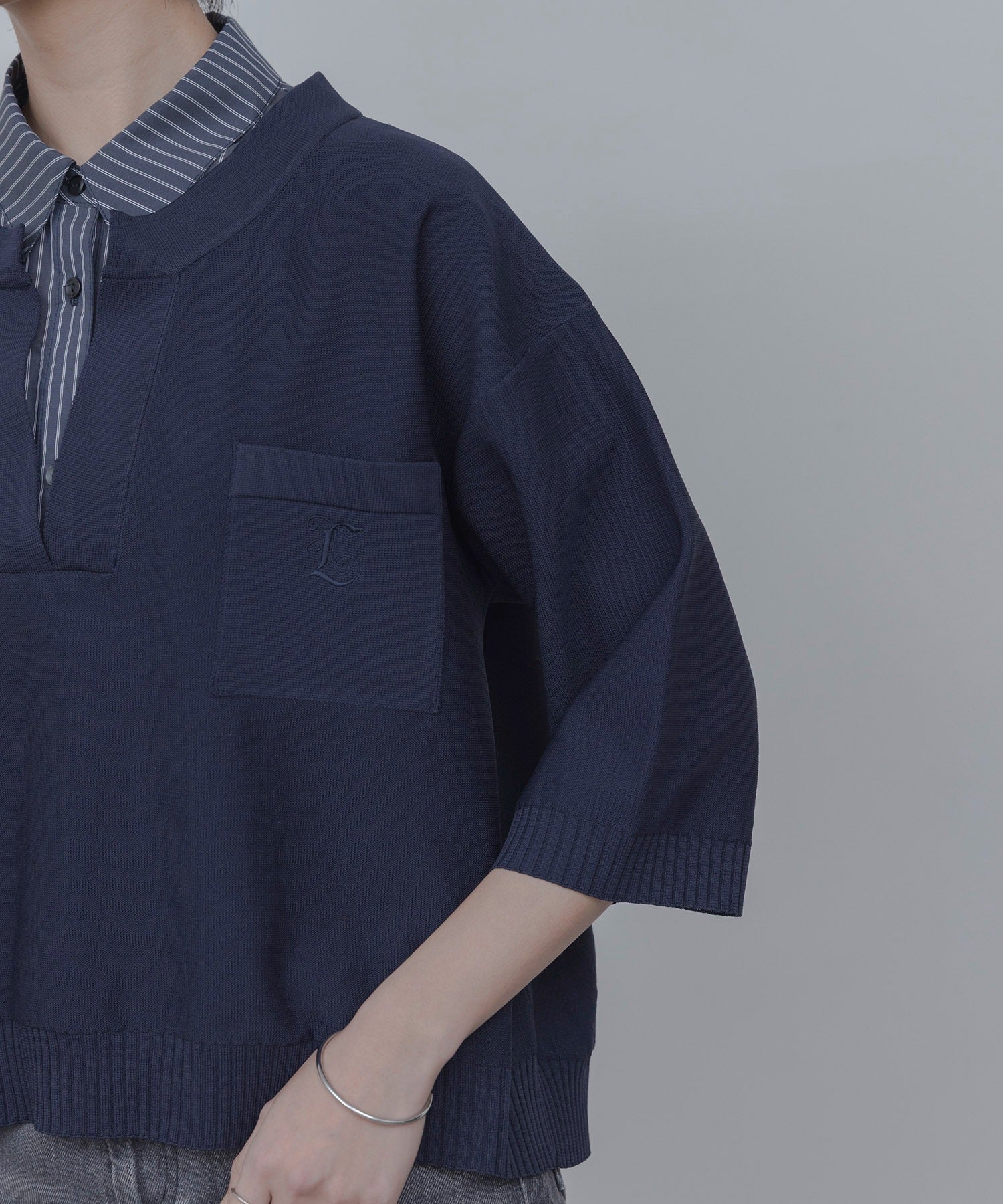 Japan Brand - Shirt Layered Knit Top