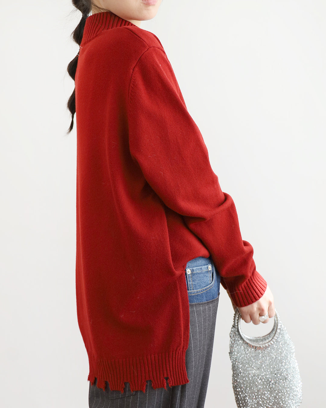 Ripped Hem Knit Top (4 colors)