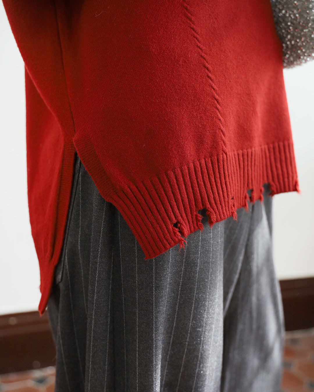 Ripped Hem Knit Top (4 colors)