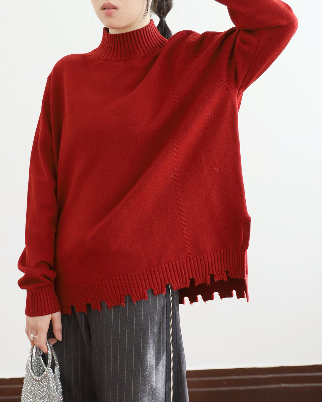 Ripped Hem Knit Top (4 colors)