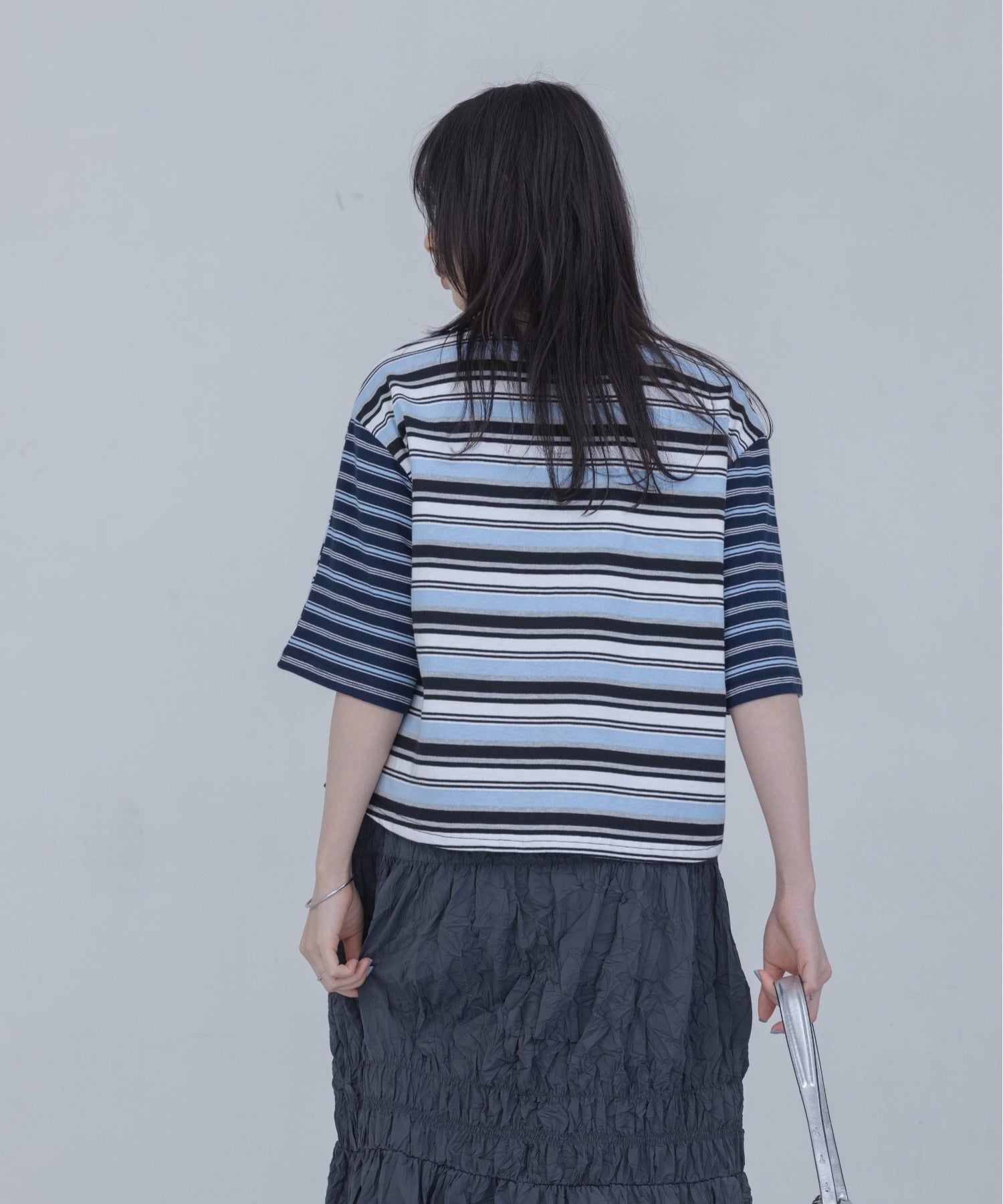 Japan Brand - Border Patchwork Encropped T-Shirt (3 colors)